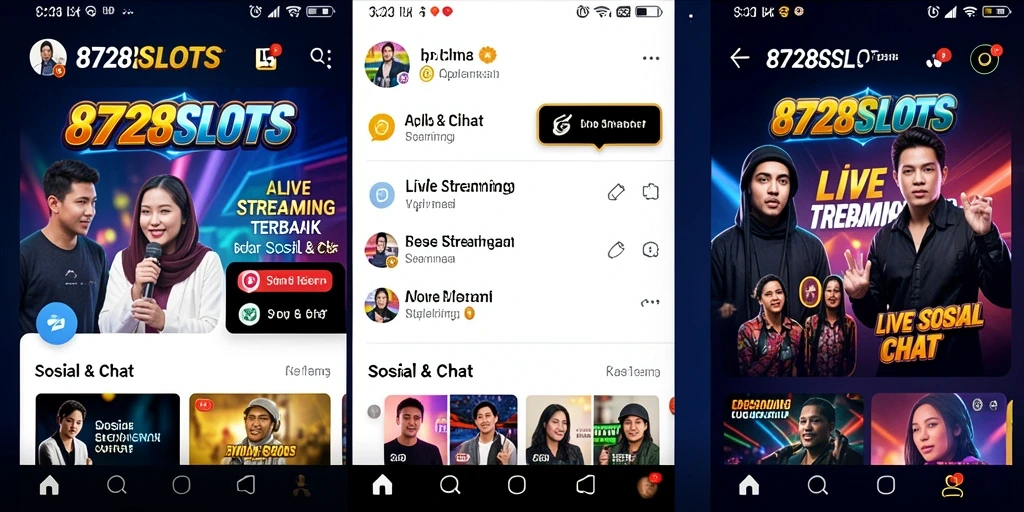 Tampilan antarmuka Live Streaming 8728SLOTS yang menarik dan interaktif.
