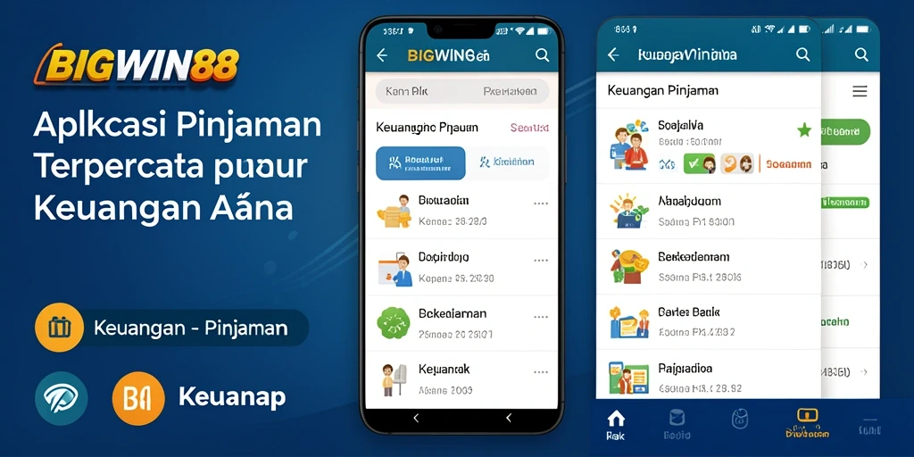 Antarmuka aplikasi BIGWIN88 yang user-friendly dengan fitur Pinjaman.