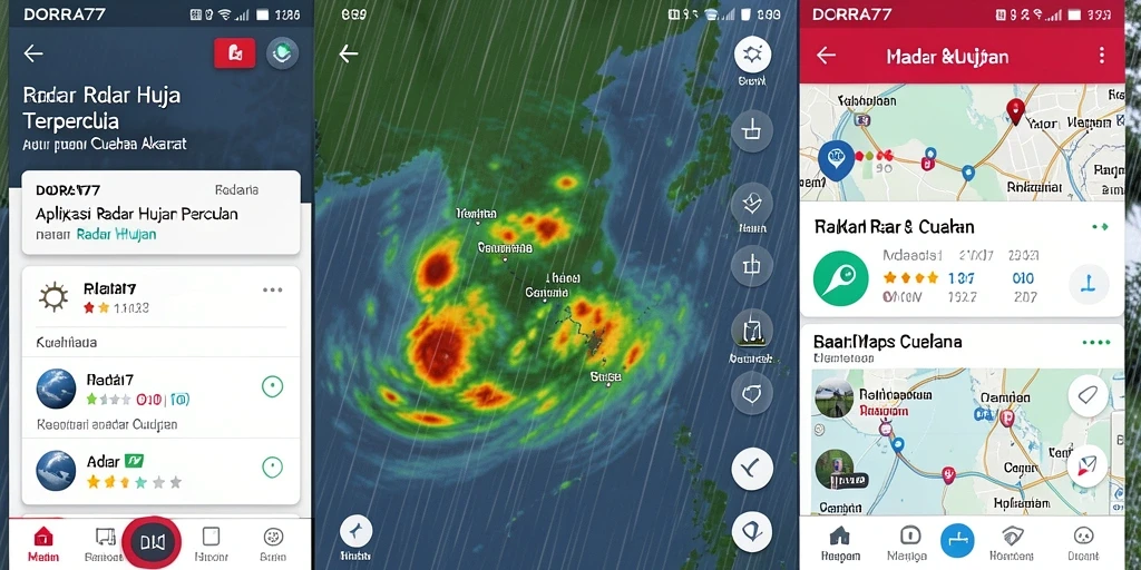 Antarmuka DORA77 menampilkan radar hujan yang jelas dan informatif.