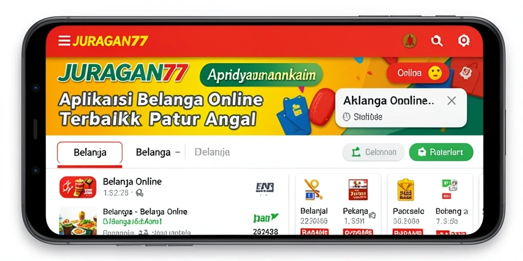 Antarmuka aplikasi JURAGAN77 yang mudah digunakan untuk Belanja Online.