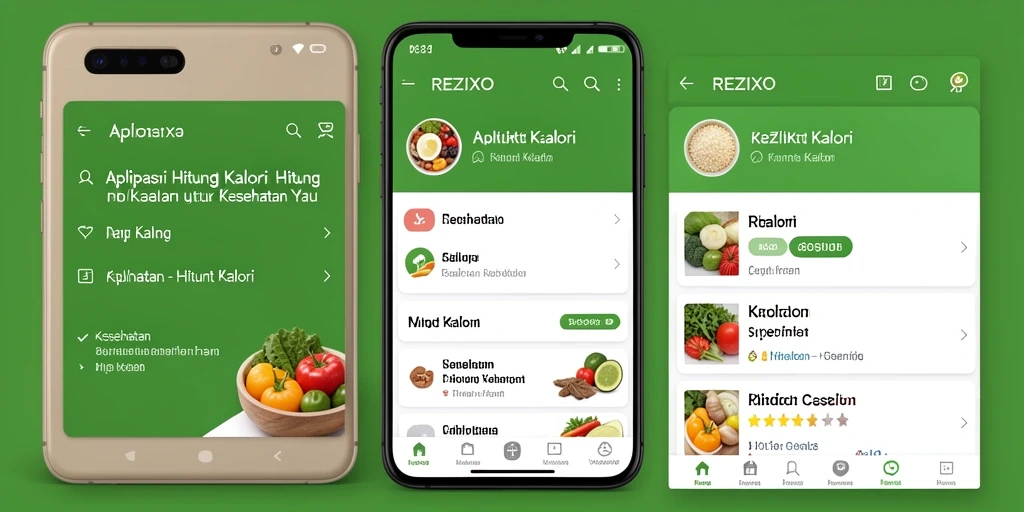 Tampilan antarmuka REZIXO saat menghitung kalori dengan mudah.