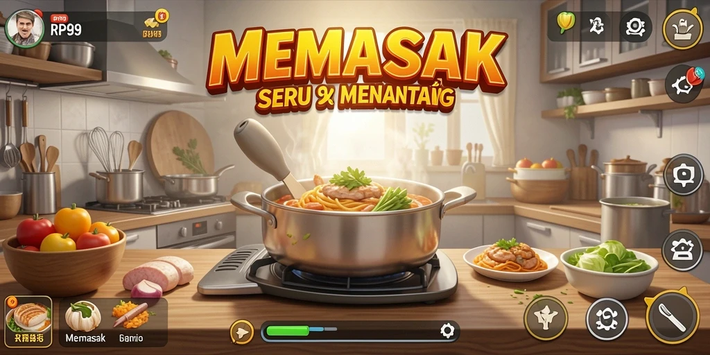 Tampilan antarmuka RP99 saat memasak berbagai hidangan lezat.
