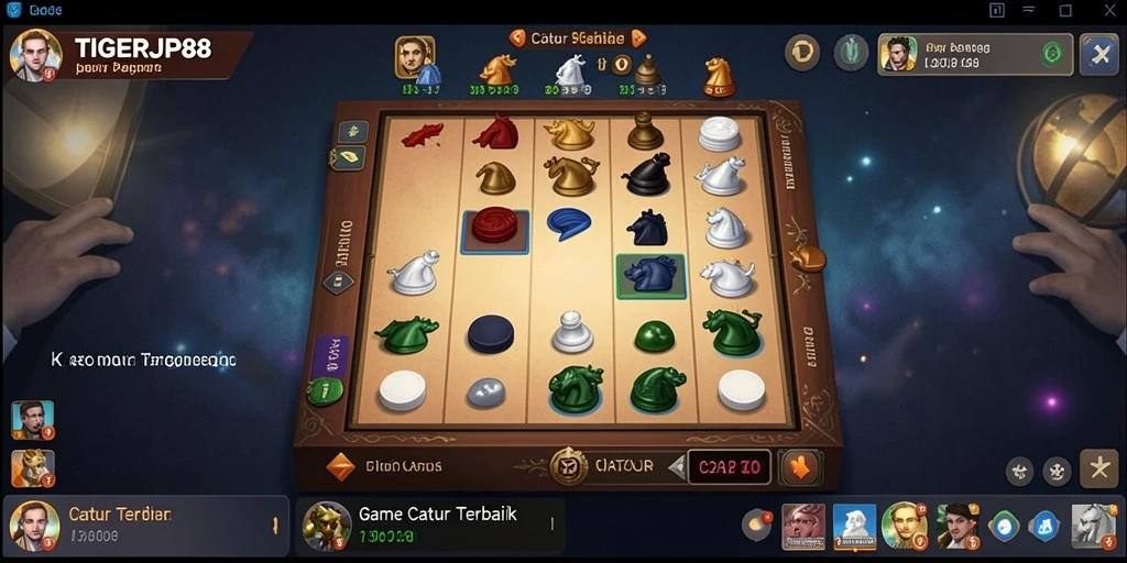 Screenshot utama TIGERJP88 menunjukkan antarmuka catur yang menarik.